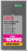 Defy 559L Side By Side Freezer Fridge