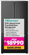 Hisense 575L Smart Frost Free Multi Door Refrigerator