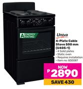 Univa 4 Plate Cable Stove 500mm U405-1