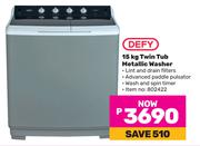 Defy 15Kg Twin Tub Metallic Washer