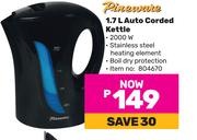 Pineware 1.7L Auto Corded Kettle