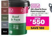 Simple Choice 20L Roof & Pave Paint Assorted-Each