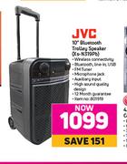 JVC 10" Bluetooth Trolley Speaker XS-N319PB