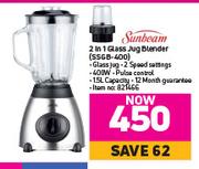 Sunbeam 2 In 1 Glass Jug Blender SSGB-400