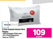 Mainstays 2 Pack Quilted Hollow Fibre Pillows-Per Pack