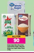 Great Value Rice 2Kg,Great value White Sugar 2.5Kg & White Star Super Maize Meal 2.5Kg-For All