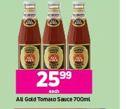 All Gold Tomato Sauce-700ml Each