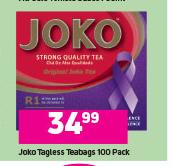 Joko Tagless Teabags 100 Pack