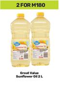 Great Value Sunflower Oil-For 2 x 2L
