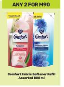 Comfort Fabrics Softener Refill Assorted-For 2 x 800ml