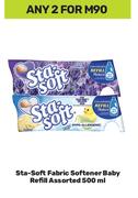 Sta Soft Fabric Softener Baby Refill Assorted-For 2 x 500ml