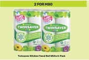 Twinsaver Kitchen Towel Roll White 4 Pack-For 2