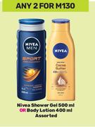 Nivea Shower Gel 500ml Or Body Lotion 400ml Assorted-For 2