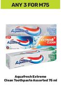 Aquafresh Extreme Clean Toothpaste Assorted-For 3 x 75ml