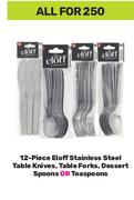 12 Piece Eloff Stainless Steel Table Knives, Table Forks, Dessert Spoons Or Teaspoons-All For 