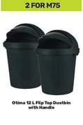 Otima 12L Flip Top Dustbin With Handle-For 2