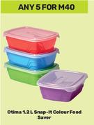 Otima 1.2L Snap It Colour Food Saver-For 5 