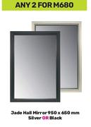 Jade Hall Mirror 950 x 650mm Silver Or Black-For 2