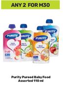 Purity Pureed Baby Food Assorted-For 2 x 110ml