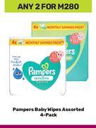 Pampers Baby Wipes Assorted 4 Pack-For 2
