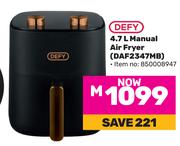 Defy 4.7L Manual Air Fryer DAF2347MB