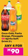 Coca Cola, Fanta, Orange, Pineapple Or Sprite Soft Drink-For Any 4 x 2L