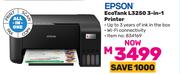 Epson Eco Tank L3250 3 In 1 Printer