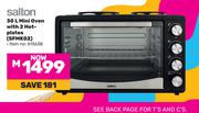 Salton 30L Mini Oven With 2 Hot Plates SFMK02