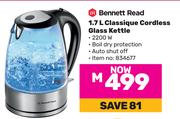 Bennett Read 1.7L Classique Cordless Glass Kettle