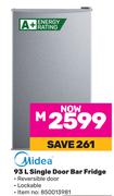 Midea 93L Single Door Bar Fridge