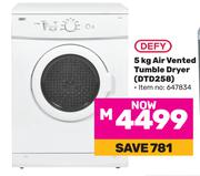 Defy 5Kg Air Vented Tumble Dryer DTD258