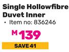Always Home Single Hollow Fibre Duvet Inner