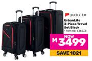 Paklite Urban Lite 3 Piece Travel Set Black