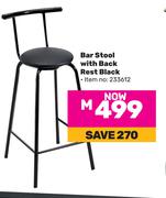 Bar Stool With Back Rest Black