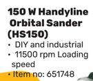 Ryobi 150W Handyline Orbital Sander HS150-Each