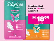 Stayfree Maxi Pads 8s Or 10s Assorted-Each