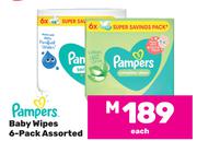 Pampers Baby Wipes 6 Pack Assorted-Each