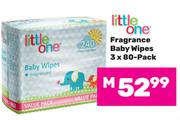 Little One Fragrance Baby Wipes-3 x 80 Pack