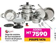 Tissolli jogo de cozinha de aco inoxidavel Crown de 21 pecas (483927)