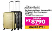 Travelwize Conjunto de Malas Onyx em ABS 3 Pecas Cor Champagne ou Preto (850003639/3726)