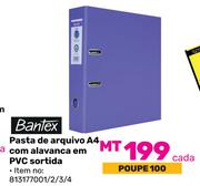 Bantex Pasta de arquivo A4 com alavanca em PVC sortida (813177001/2/3/4)-cada