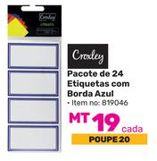 Croxley Pacote de 24 Etiquetas com Borda Azul (819046)-cada