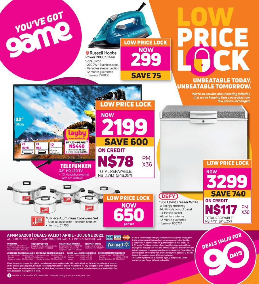 Game Namibia : Low Price Lock (1 April - 30 June 2022) — m.guzzle.co.za