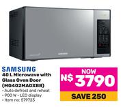 Samsung 40L Microwave With Glass Oven Door MG402MADXBB