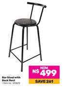 Bar Stool With Back Rest