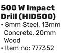 Ryobi 500W Impact Drill HID500-Each