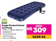 Camp Master Single Flocked Airbed & Pump