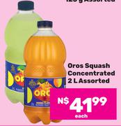 Oros Squash Concentrated Assorted-2L Each