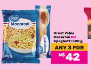 Great Value Macaroni Or Spaghetti-For 3 x 500g