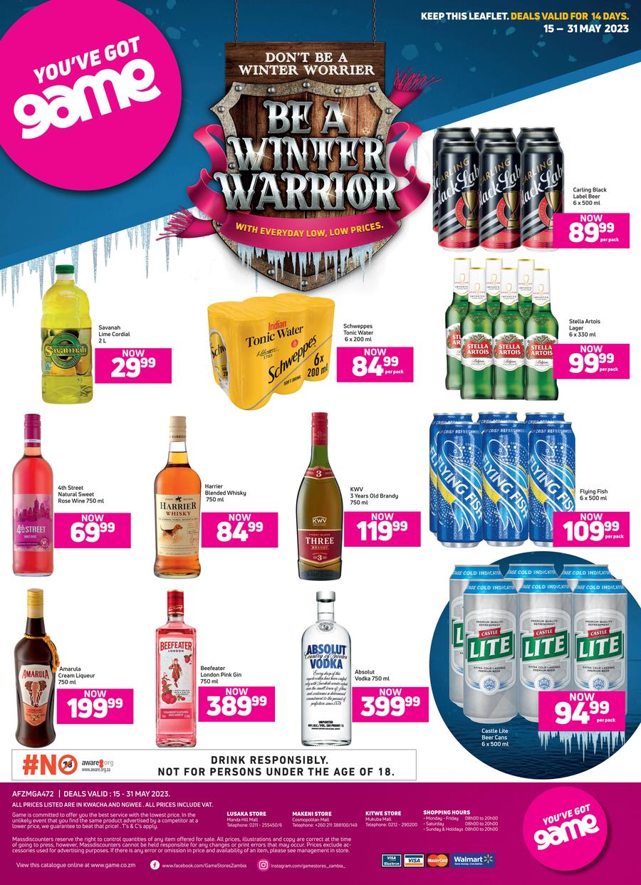 Game Zambia Be A Winter Warrior (15 May 31 May 2023) — m.guzzle.co.za